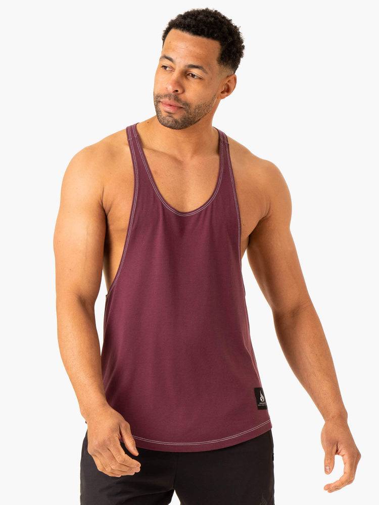 Men\'s Ryderwear Men Gym Stringers Vital Stringer T-Back Gym Stringers Plum | NZ1543SO