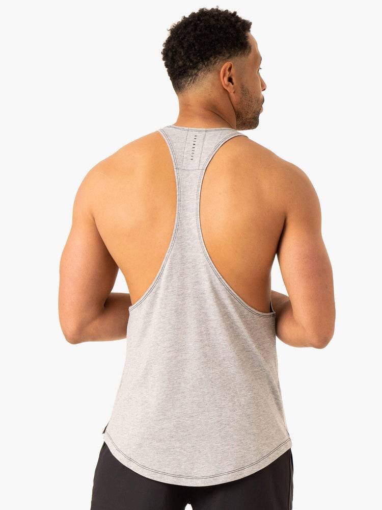 Men's Ryderwear Men Gym Stringers Vital Stringer T-Back Gym Stringers Grey Marl | NZ1544DN