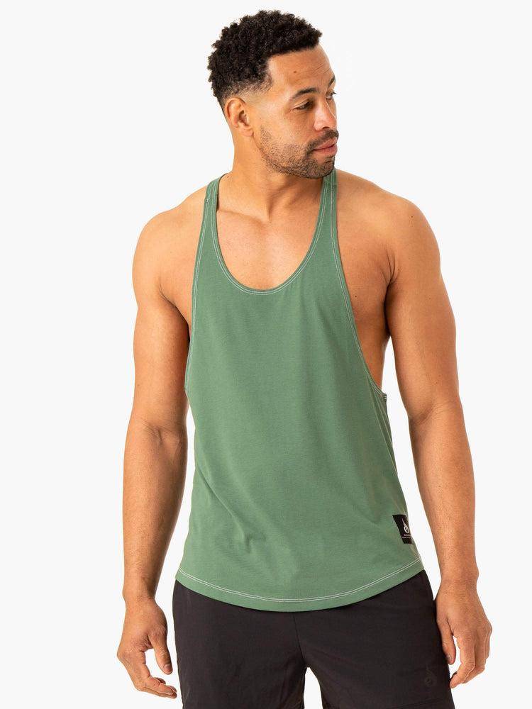 Men's Ryderwear Men Gym Stringers Vital Stringer T-Back Gym Stringers Green | NZ1545FM