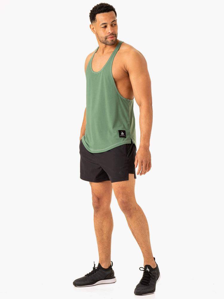 Men's Ryderwear Men Gym Stringers Vital Stringer T-Back Gym Stringers Green | NZ1545FM