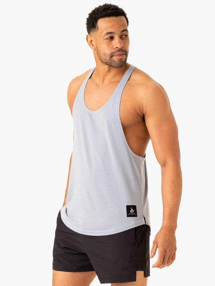 Men's Ryderwear Men Gym Stringers Vital Stringer T-Back Gym Stringers Ice Blue | NZ1546GL