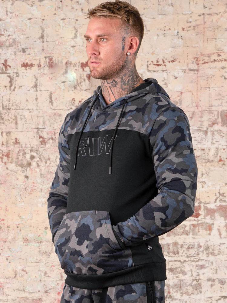 Men's Ryderwear Men Hoodie Camo Hoodie Black/Camo | NZ1452NB