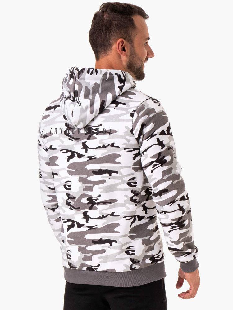 Men's Ryderwear Men Hoodie Camo Tech Pullover Hoodie Snow Camo | NZ1457RW