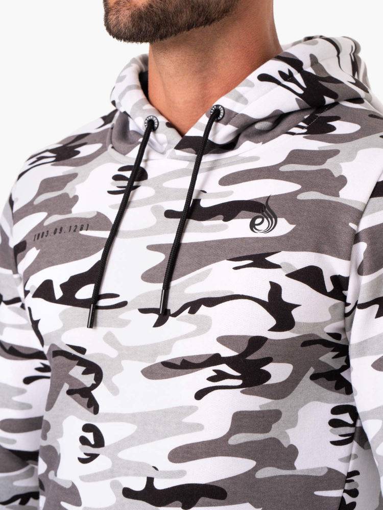 Men's Ryderwear Men Hoodie Camo Tech Pullover Hoodie Snow Camo | NZ1457RW