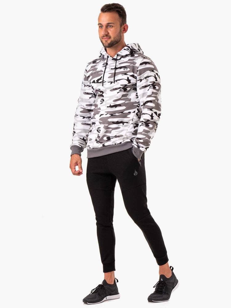 Men's Ryderwear Men Hoodie Camo Tech Pullover Hoodie Snow Camo | NZ1457RW