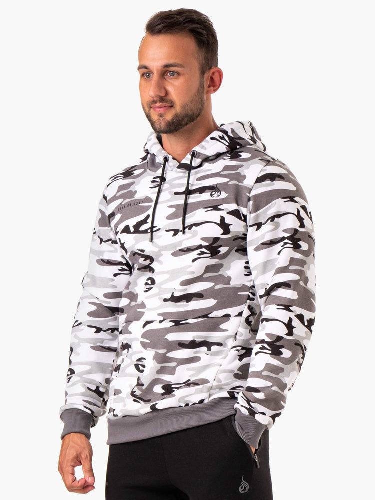 Men\'s Ryderwear Men Hoodie Camo Tech Pullover Hoodie Snow Camo | NZ1457RW