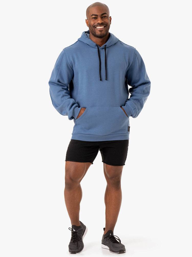 Men's Ryderwear Men Hoodie Force Pullover Hoodie Blue | NZ1462OR