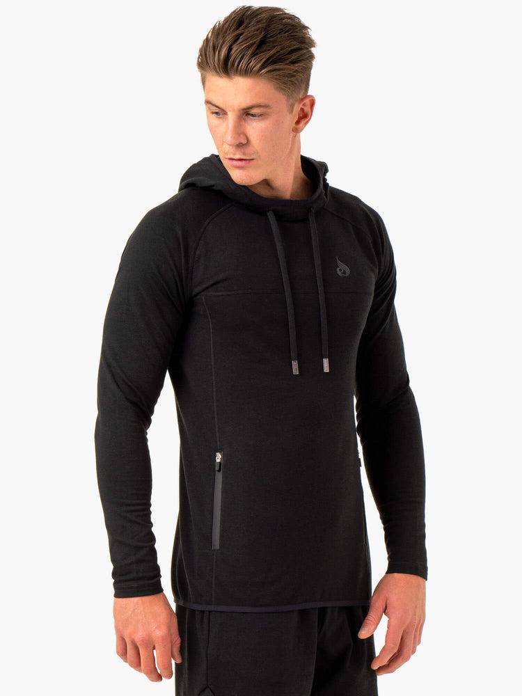 Men's Ryderwear Men Hoodie Optimal Pullover Hoodie Black | NZ1466DN