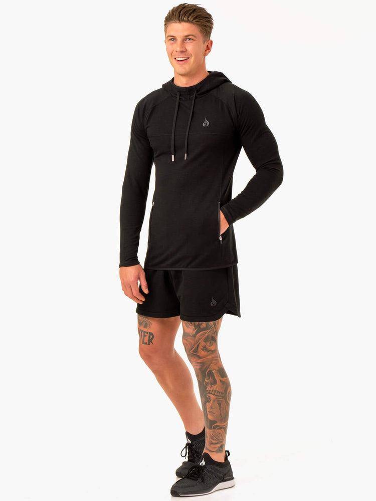 Men's Ryderwear Men Hoodie Optimal Pullover Hoodie Black | NZ1466DN