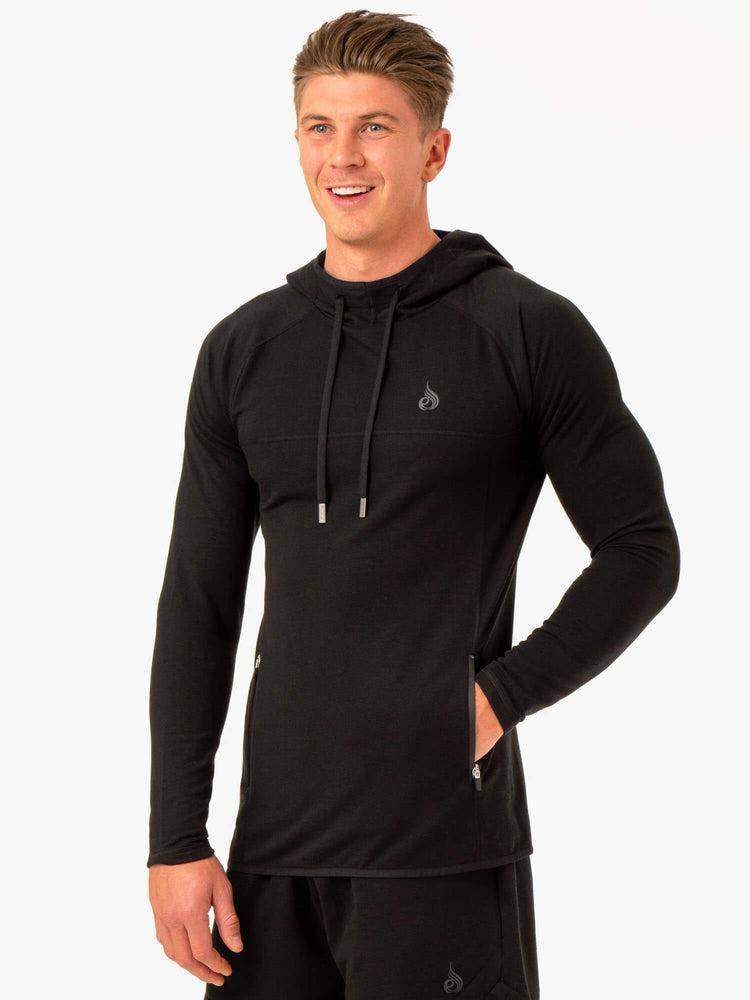 Men\'s Ryderwear Men Hoodie Optimal Pullover Hoodie Black | NZ1466DN