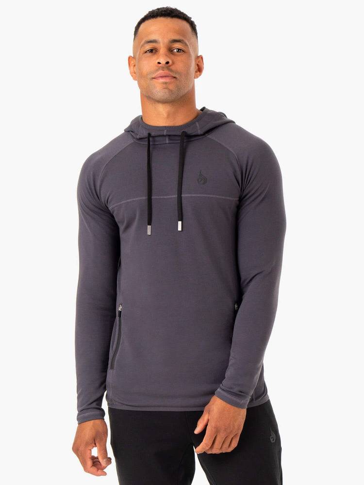 Men's Ryderwear Men Hoodie Optimal Pullover Hoodie Charcoal | NZ1467FM