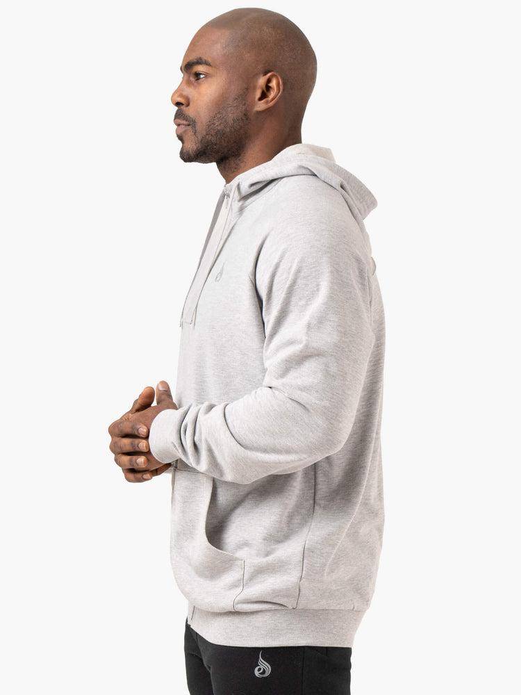 Men's Ryderwear Men Hoodie Pursuit Zip Up Hoodie Light Grey Marl | NZ1469HK