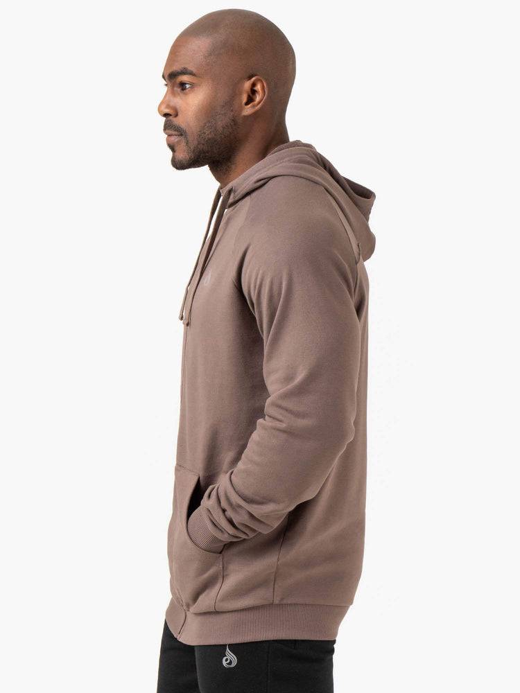 Men's Ryderwear Men Hoodie Pursuit Zip Up Hoodie Taupe | NZ1472LH