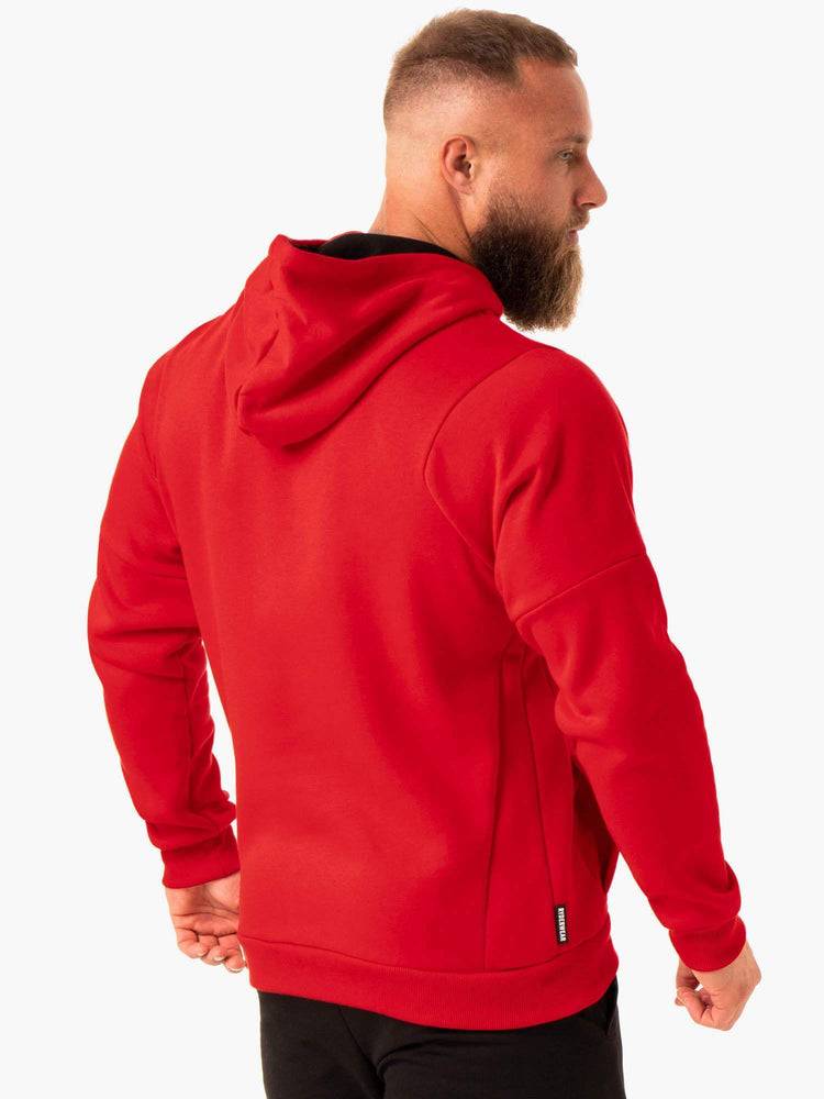 Men's Ryderwear Men Hoodie RWXKG Fleece Hoodie Red | NZ1489PQ