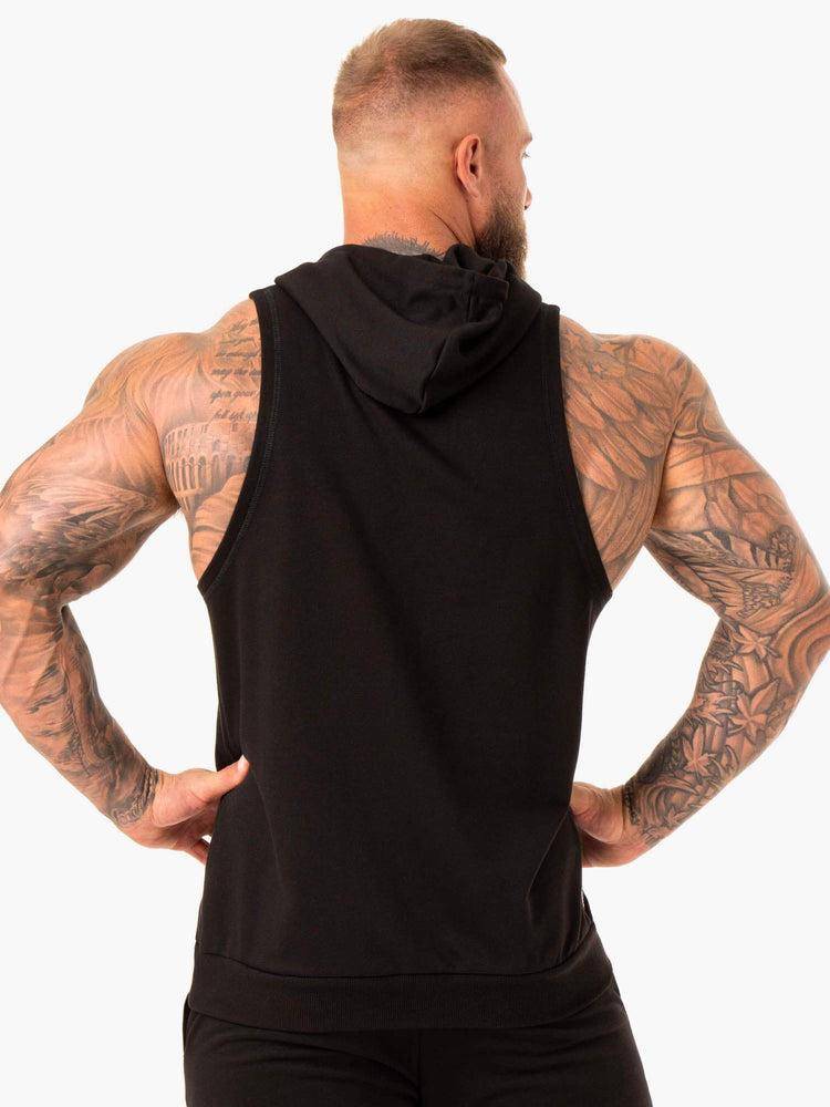 Men's Ryderwear Men Hoodie RWXKG Sleeveless Hoodie Black | NZ1490AP