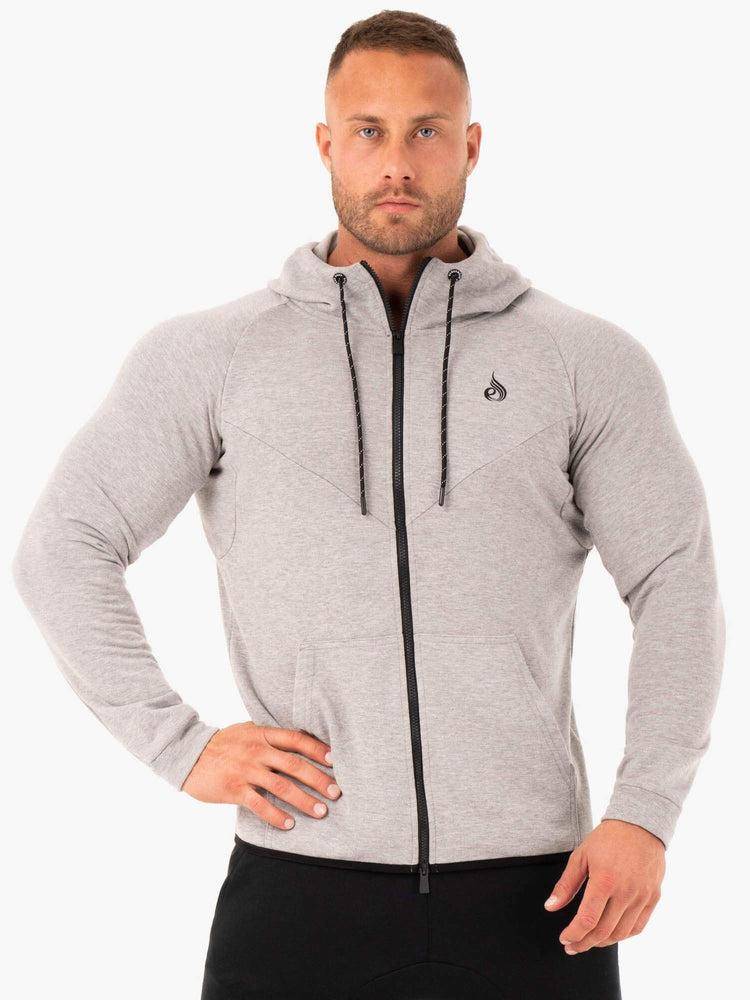 Men\'s Ryderwear Men Jackets Athletic Zip Up Jacket Jackets Grey Marl | NZ1421ZG