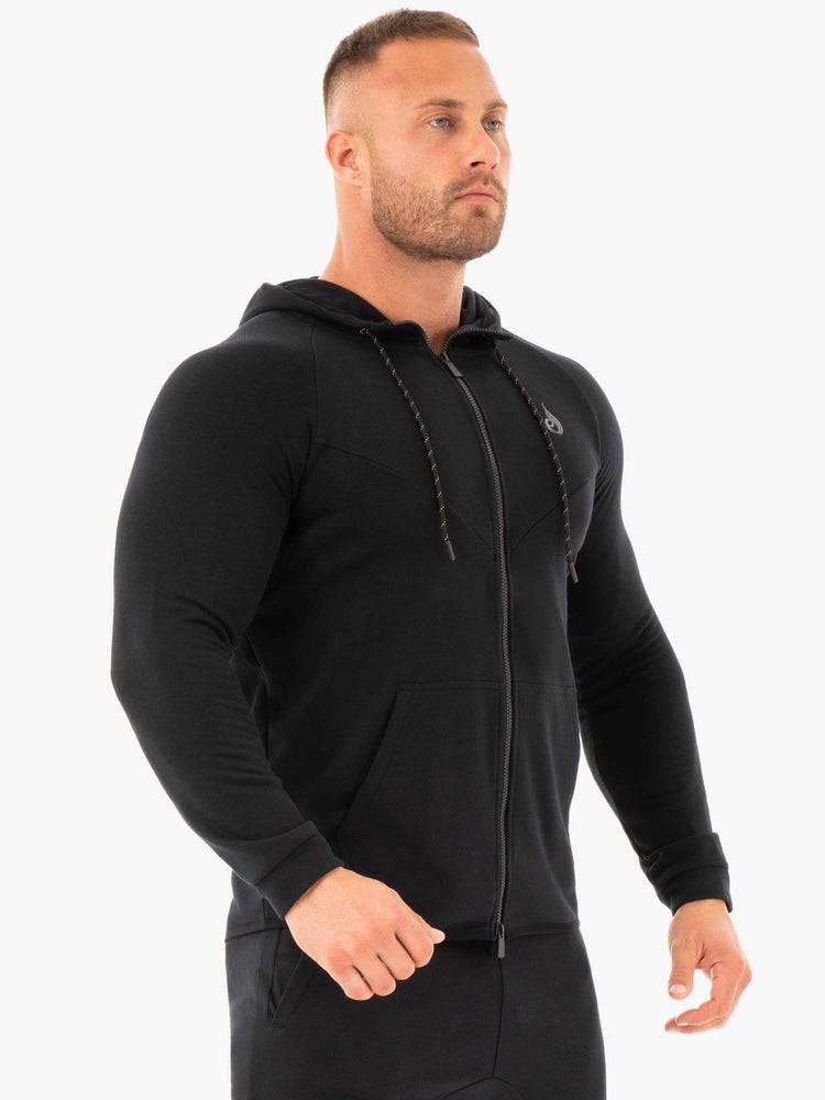 Men's Ryderwear Men Jackets Athletic Zip Up Hoodie Jackets Black | NZ1425BC