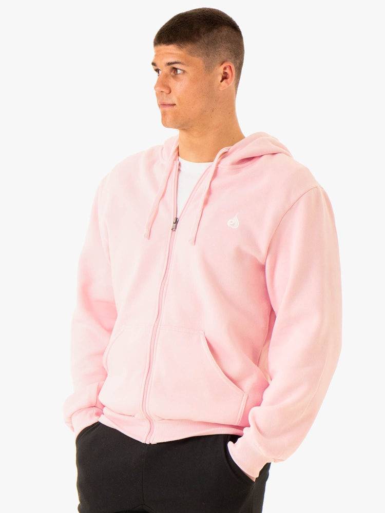 Men\'s Ryderwear Men Jackets Essential Zip Up Jackets Pink | NZ1432TV