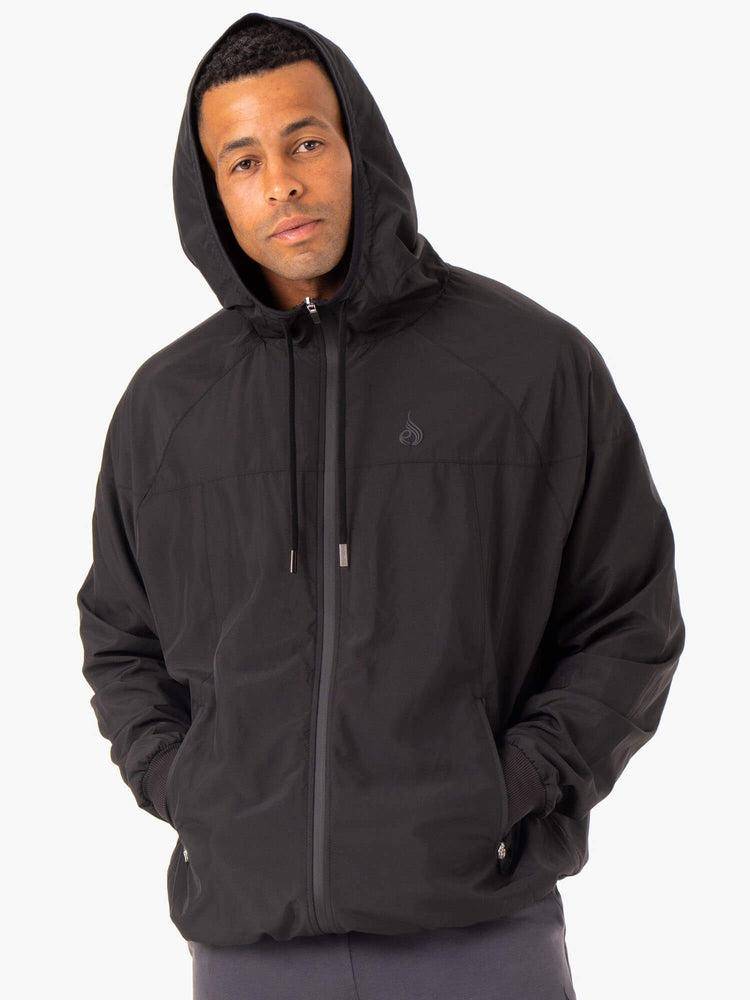 Men's Ryderwear Men Jackets Optimal Windbreaker Jackets Black | NZ1440DN