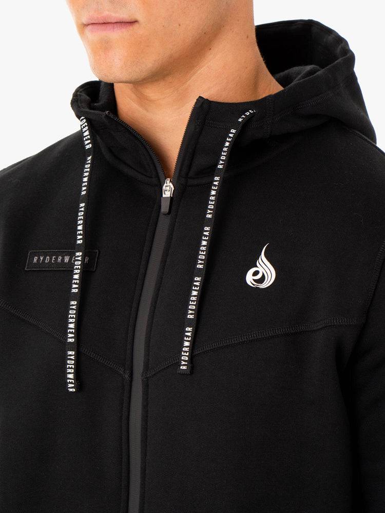 Men's Ryderwear Men Jackets Recharge Zip Up Hoodie Jackets Black | NZ1447ZG