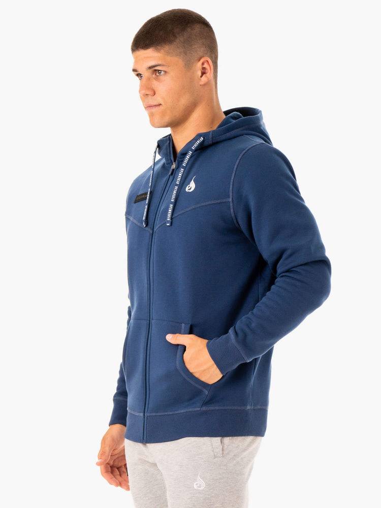 Men's Ryderwear Men Jackets Recharge Zip Up Hoodie Jackets Blue | NZ1449CE