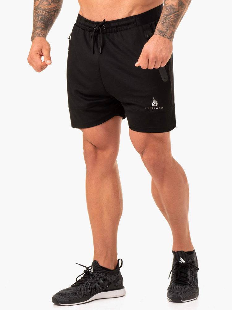 Men\'s Ryderwear Men Shorts Action Mesh Shorts Black | NZ1338GL