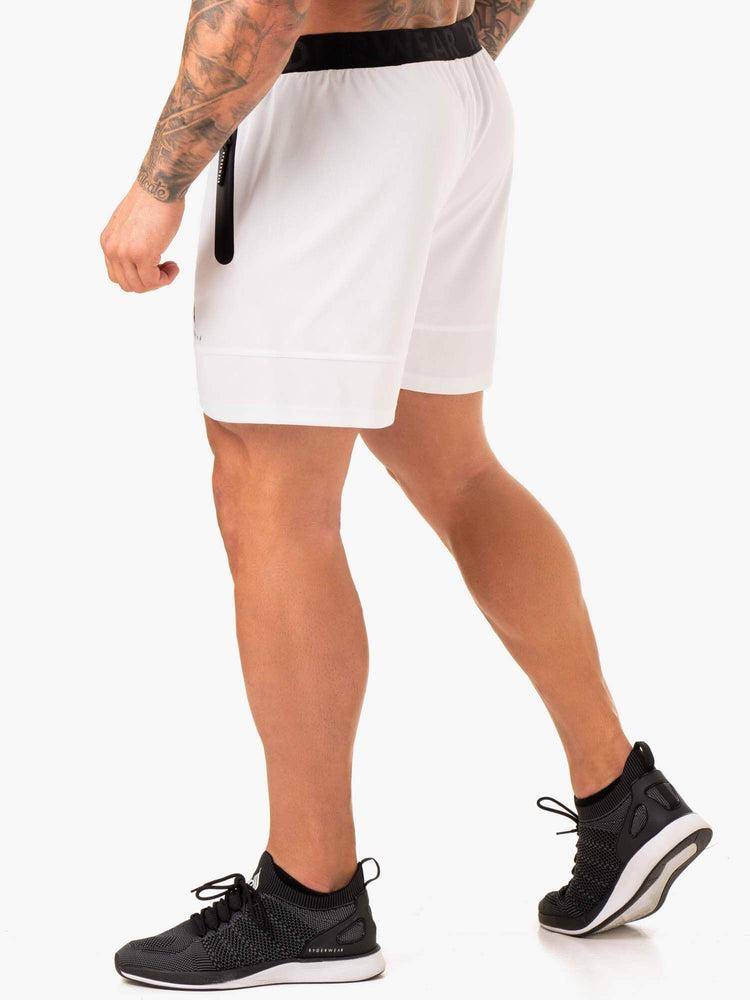 Men's Ryderwear Men Shorts Action Mesh Shorts White | NZ1339HK