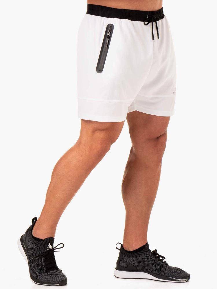 Men's Ryderwear Men Shorts Action Mesh Shorts White | NZ1339HK