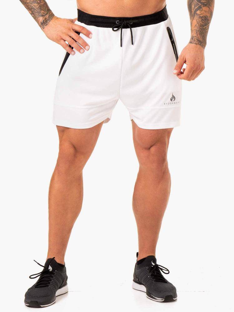 Men\'s Ryderwear Men Shorts Action Mesh Shorts White | NZ1339HK