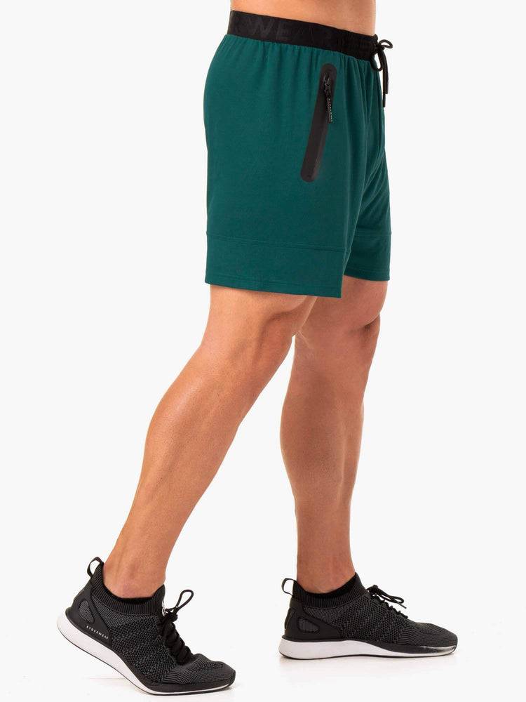 Men's Ryderwear Men Shorts Action Mesh Shorts Emerald | NZ1341KI