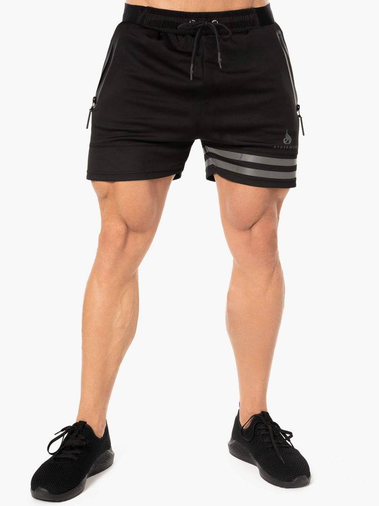 Men\'s Ryderwear Men Shorts Evo Training Shorts Black | NZ1364GL