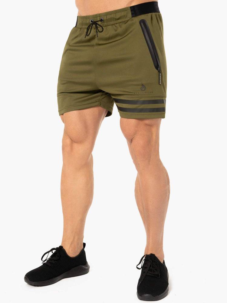 Men's Ryderwear Men Shorts Evo Training Shorts Khaki | NZ1366JJ