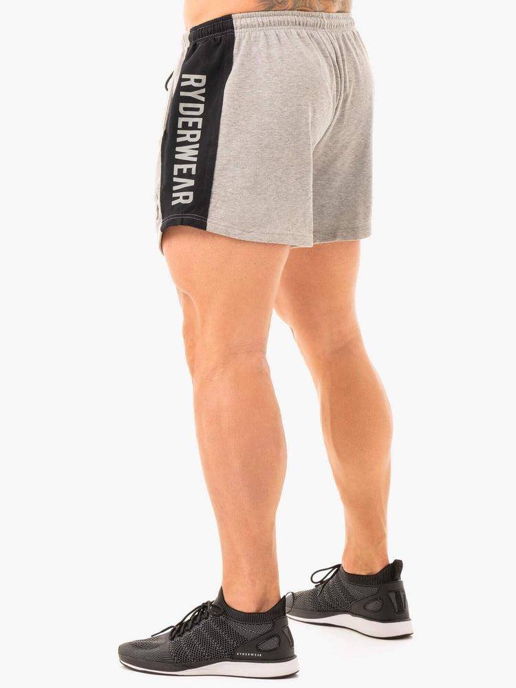 Men's Ryderwear Men Shorts Fleece Arnie Shorts Grey Marl | NZ1367KI