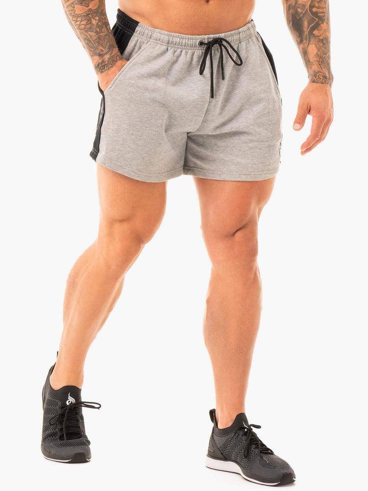 Men's Ryderwear Men Shorts Fleece Arnie Shorts Grey Marl | NZ1367KI