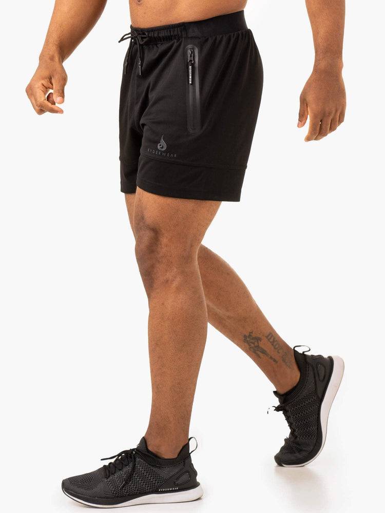 Men's Ryderwear Men Shorts Overdrive Mesh Shorts Black | NZ1392JJ