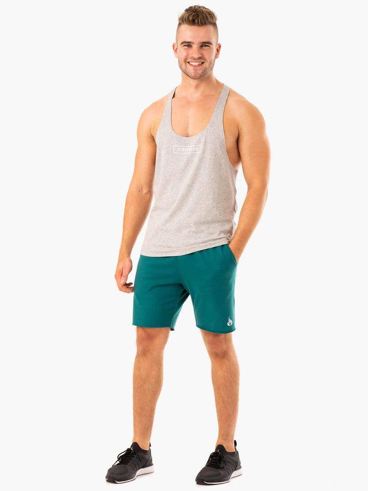 Men's Ryderwear Men Shorts Recharge Track Gym Shorts Teal | NZ1405RW