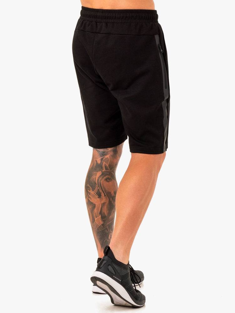 Men's Ryderwear Men Shorts Restore Fleece Track Shorts Black | NZ1412AP