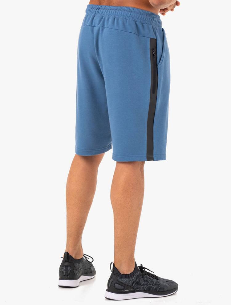 Men's Ryderwear Men Shorts Restore Fleece Track Shorts Blue | NZ1413SO