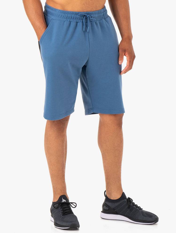 Men's Ryderwear Men Shorts Restore Fleece Track Shorts Blue | NZ1413SO