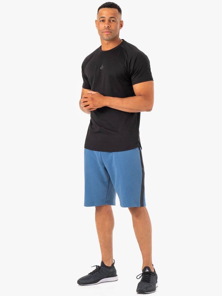 Men's Ryderwear Men Shorts Restore Fleece Track Shorts Blue | NZ1413SO