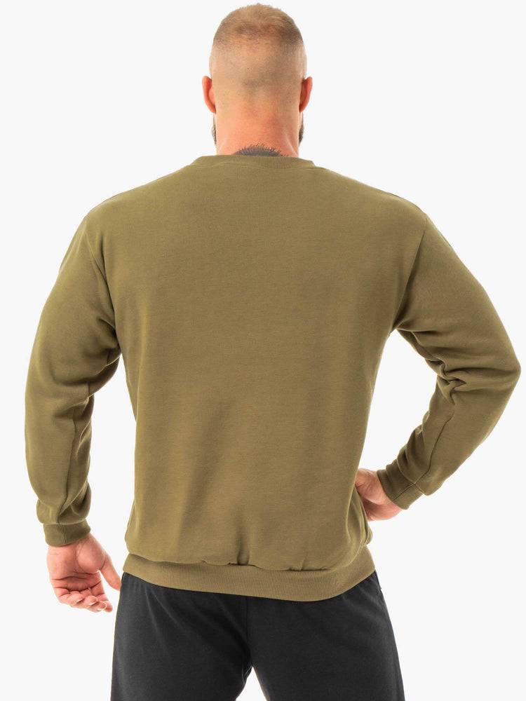 Men's Ryderwear Men Sweaters Ease Fleece Pullover Sweaters Khaki | NZ1311FM