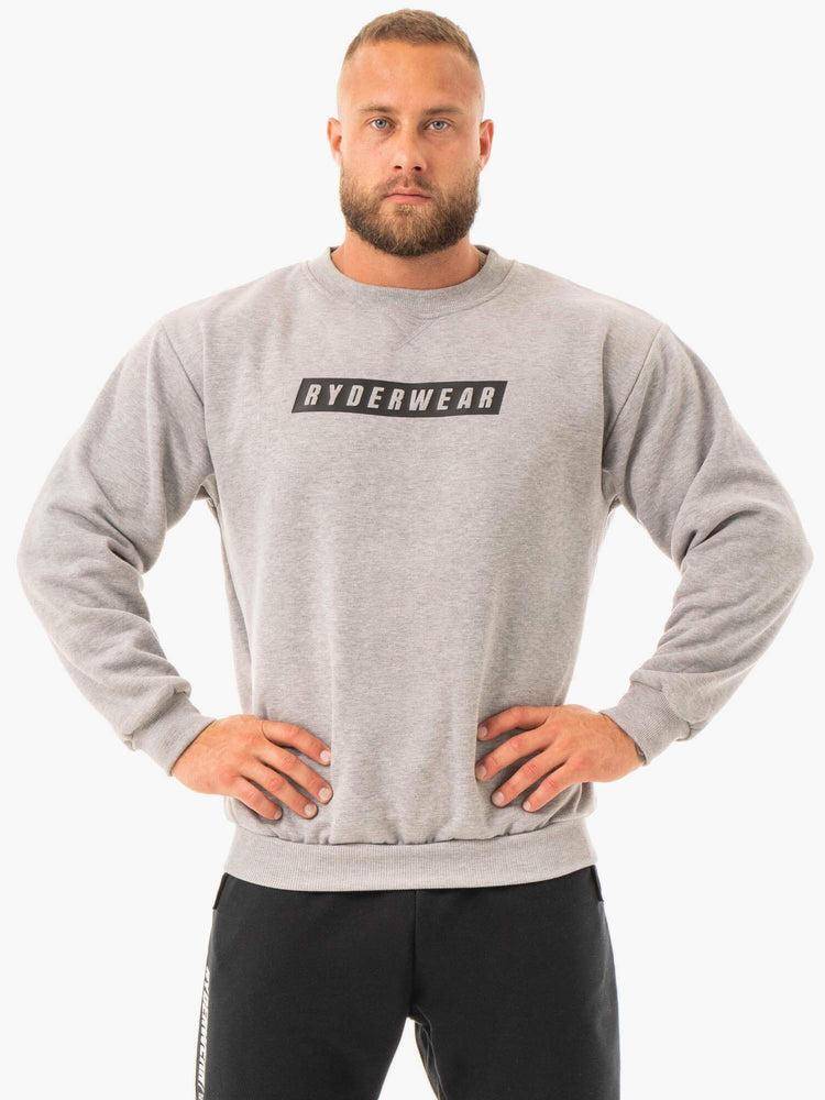 Men\'s Ryderwear Men Sweaters Force Pullover Sweaters Grey Marl | NZ1319CE