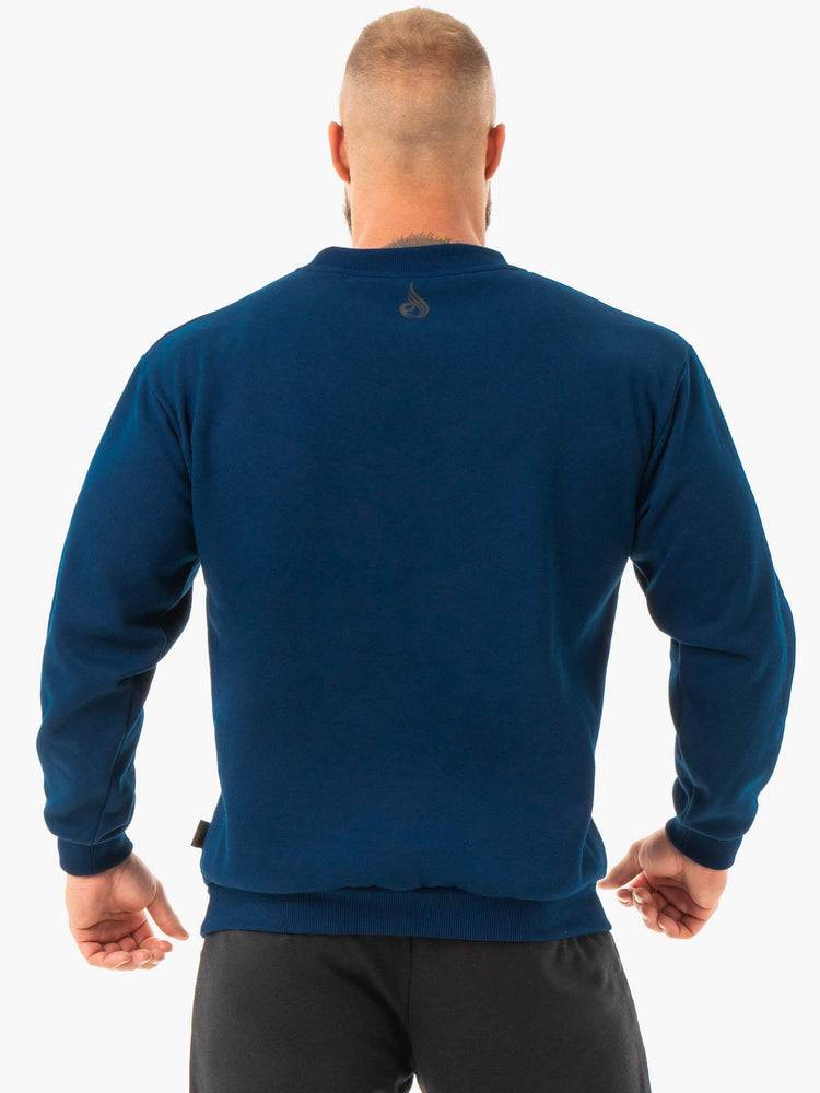 Men's Ryderwear Men Sweaters Force Pullover Sweaters Navy | NZ1322NB