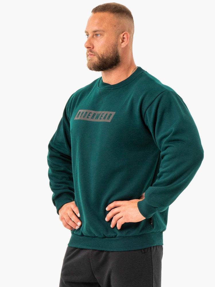 Men's Ryderwear Men Sweaters Force Pullover Sweaters Forest Green | NZ1324QZ