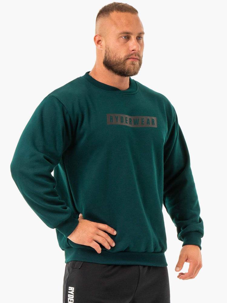 Men's Ryderwear Men Sweaters Force Pullover Sweaters Forest Green | NZ1324QZ