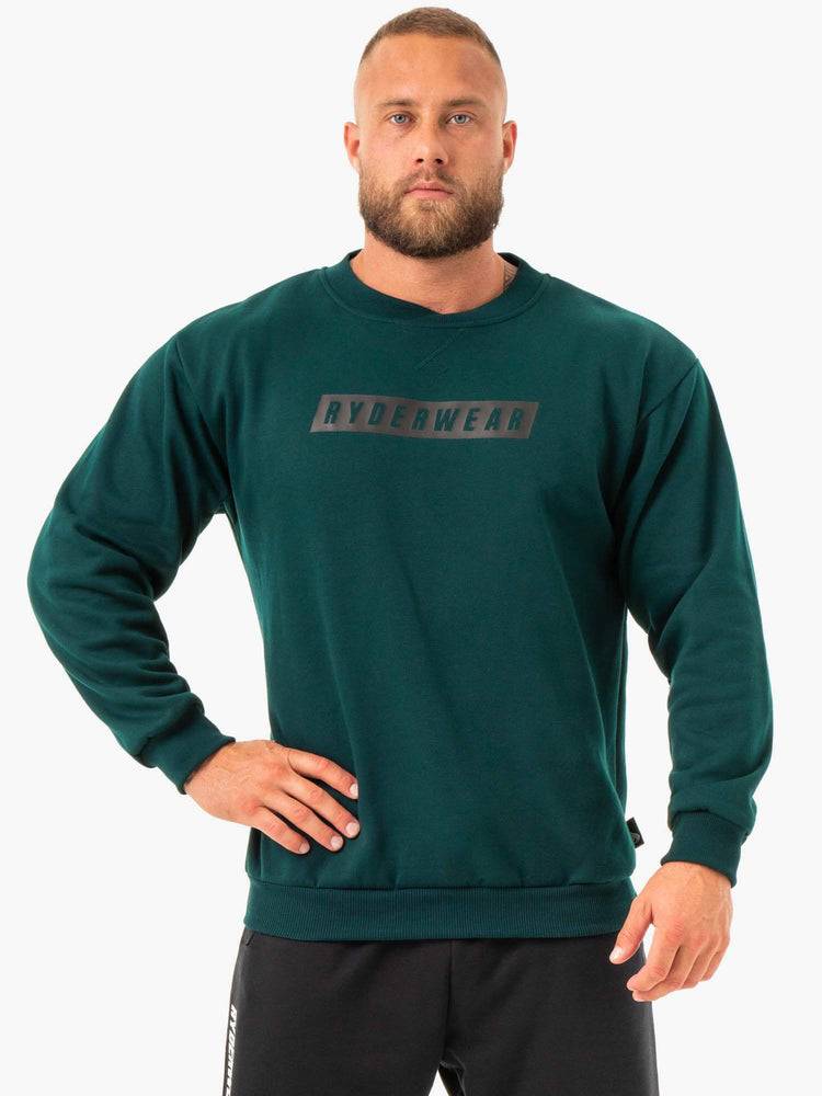 Men\'s Ryderwear Men Sweaters Force Pullover Sweaters Forest Green | NZ1324QZ