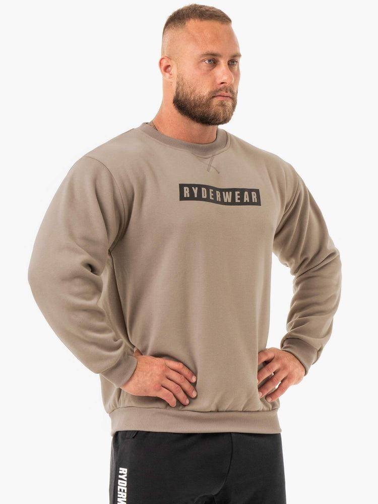 Men's Ryderwear Men Sweaters Force Pullover Sweaters Tan | NZ1325WY