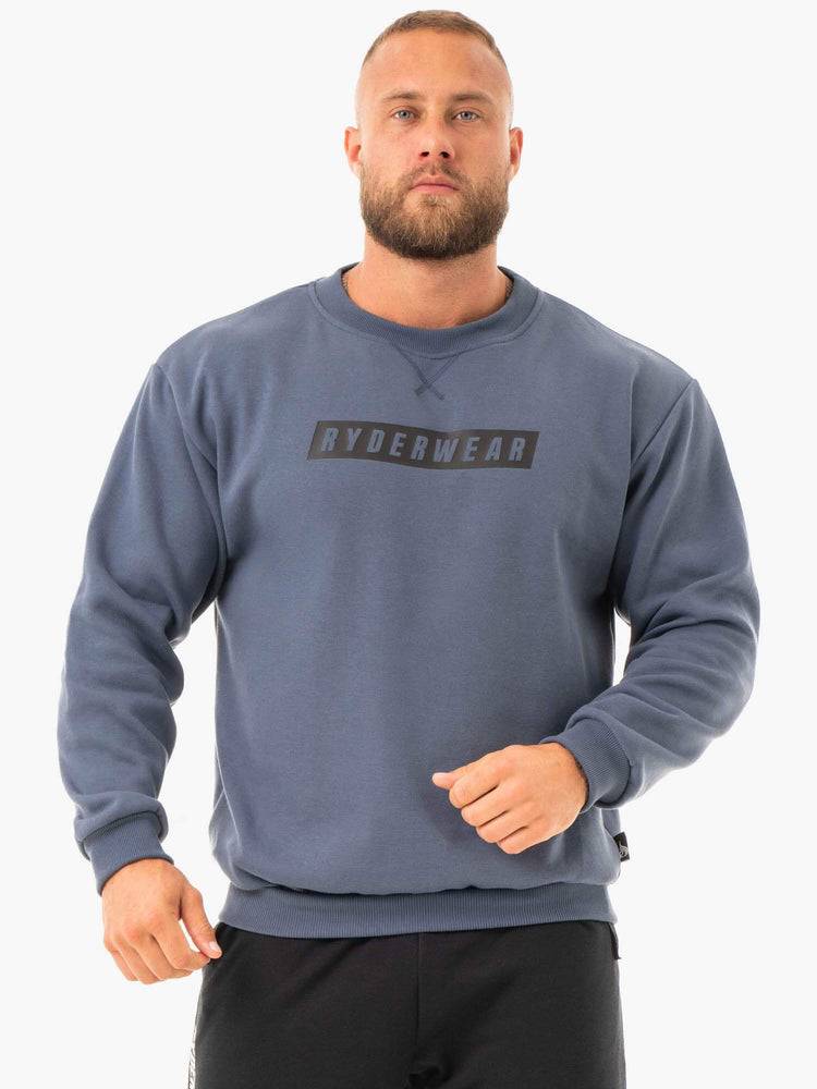 Men\'s Ryderwear Men Sweaters Force Pullover Sweaters Steel Blue | NZ1326EX