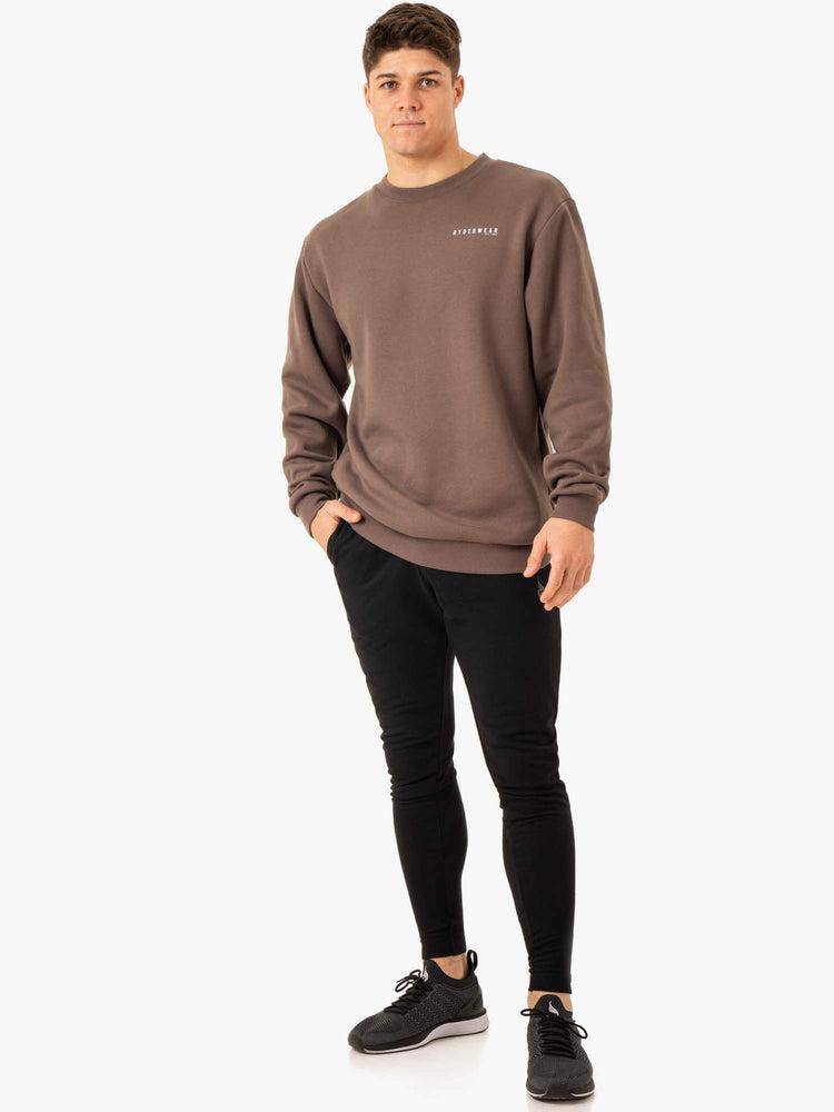 Men's Ryderwear Men Sweaters Pursuit Pullover Sweaters Taupe | NZ1330UT