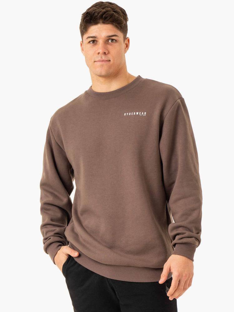 Men\'s Ryderwear Men Sweaters Pursuit Pullover Sweaters Taupe | NZ1330UT